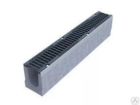 Лоток водоотводный бетонный DN150 E600 h310 с решеткой чугунной ВЧ и крепеж
