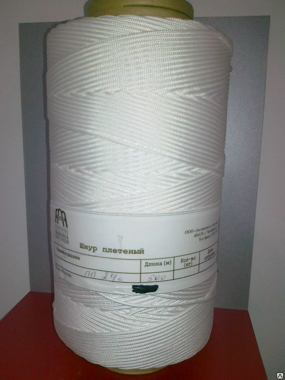 Фал полипропиленовый плетеный 16-прядный с/с 2 мм р/н 75 кгс - 500 м