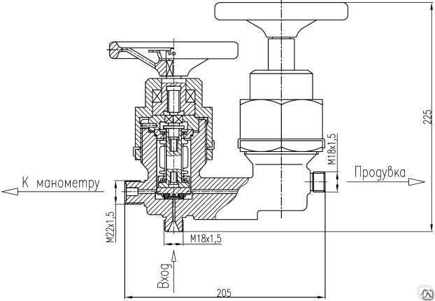 Клапан для манометра штуцерный