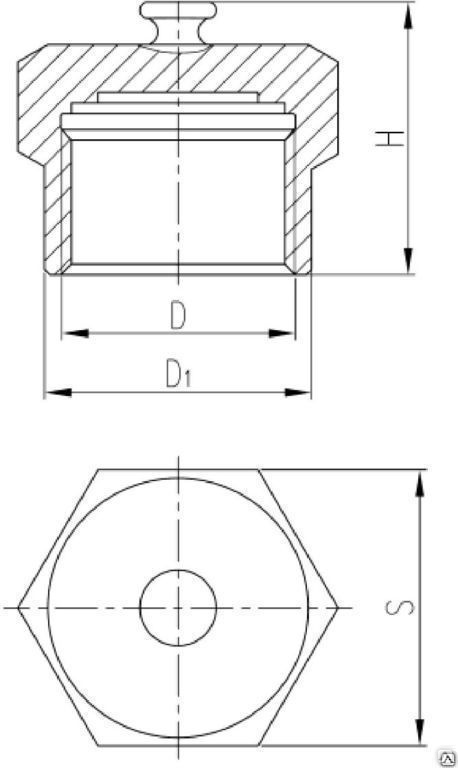 Чертеж заглушки с внутренней резьбой