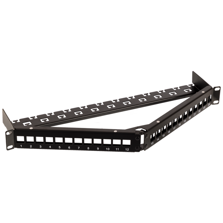 Патч-панель LAN-PPA24OK-STP наборная 19", экранированная, угловая, 24 порта