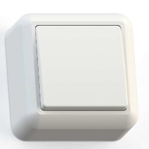 Выключатель 1-клавишный ОП Оптима 10А IP20 А110-377 с монтажной пластиной цвет белый Кунцево 8000 Кунцево-Электро