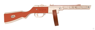 Резинкострел макет деревянный стреляющий ППШ-41 #1