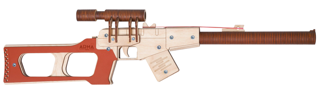 Резинкострел макет деревянный стреляющий винтовка ВСС "Винторез"