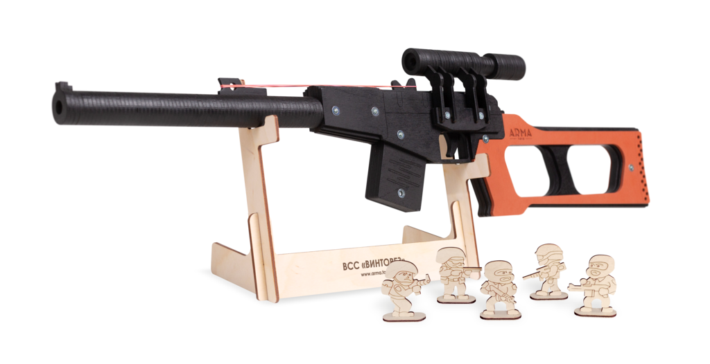 Резинкострел макет деревянный стреляющий винтовка ВСС "Винторез" 3