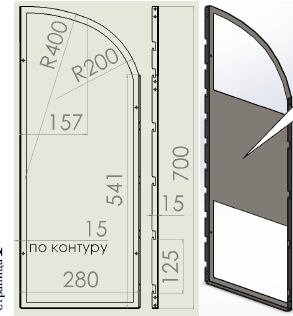 Боковина стенда настольного с сетчатыми полками (левая + правая) 280х700 мм, Глянец, RAL 9005 Чёрный спеццвет