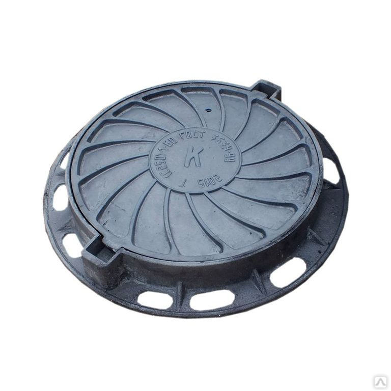 Люк чугунный канализационный Т (С250)-1-60 нагрузка 250кН, СанТехПром ...