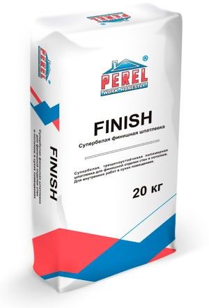 Супербелая финишная шпатлевка Perel FINISH 0655 20 кг