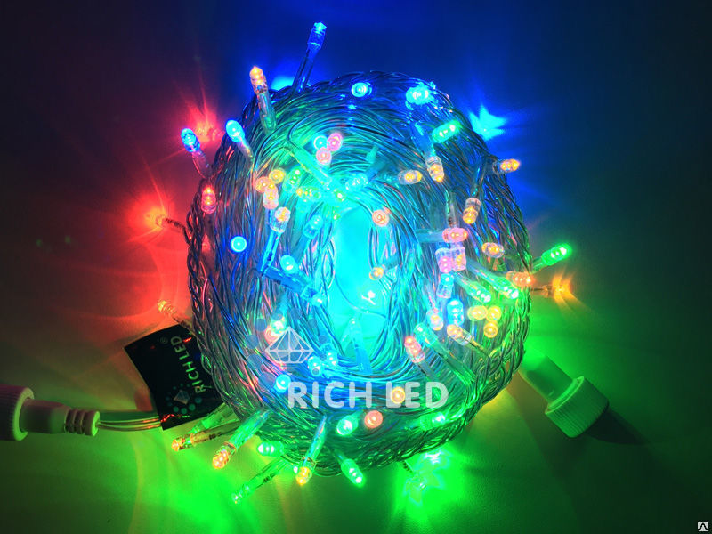 Светодиодная гирлянда Rich LED Нить 10 м 24В постоянного свечения, мульти