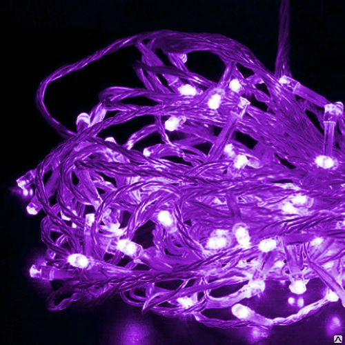 Светодиодная гирлянда Rich LED нить 10 м 24В постоянного свечения, фиолетовый