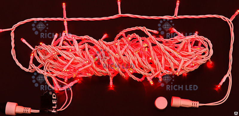 Светодиодная гирлянда Rich LED Нить 10 м,24В,постоянного свечения,красный
