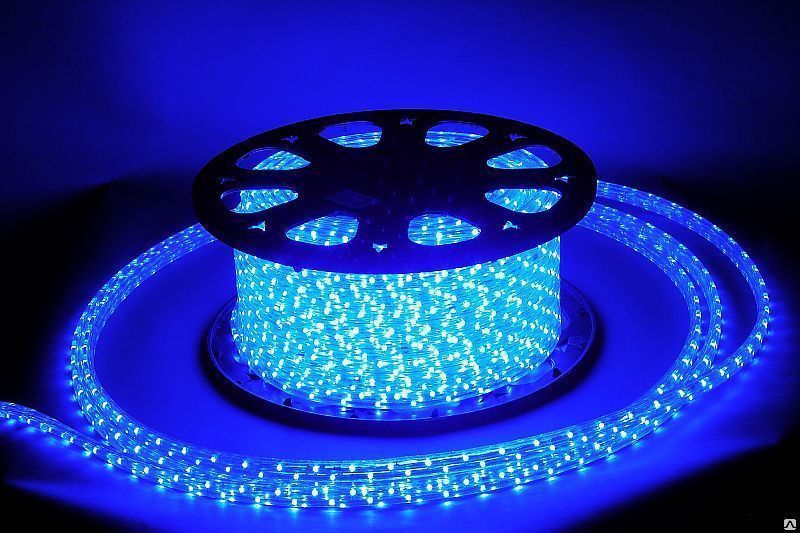 Дюралайт LED прямоугольный, 10x14 мм, 72 л/м (Синий)