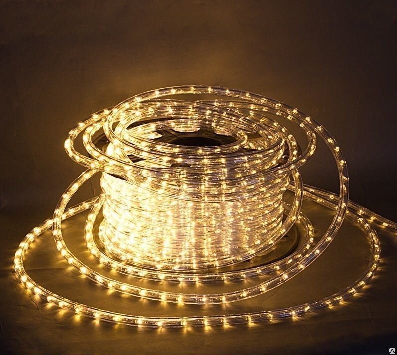 Дюралайт LED круглый, 3 жилы, 13 мм, 36 л/м Тепло-белый, 50м