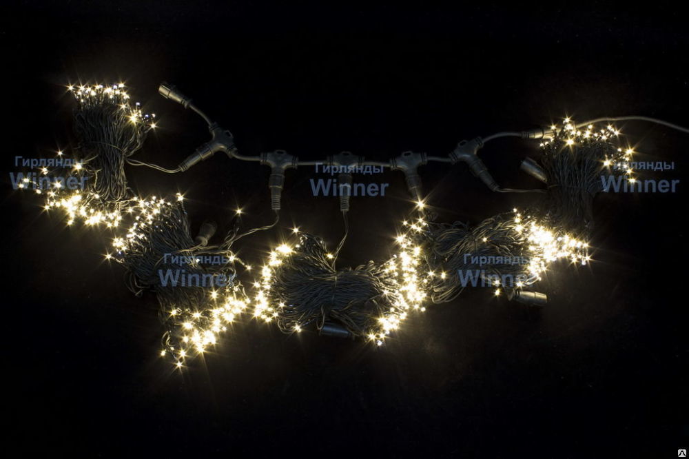 Комплект для деревьев 5х20м, 1000LED, IP44, соединяется, Теплый белый, 24V