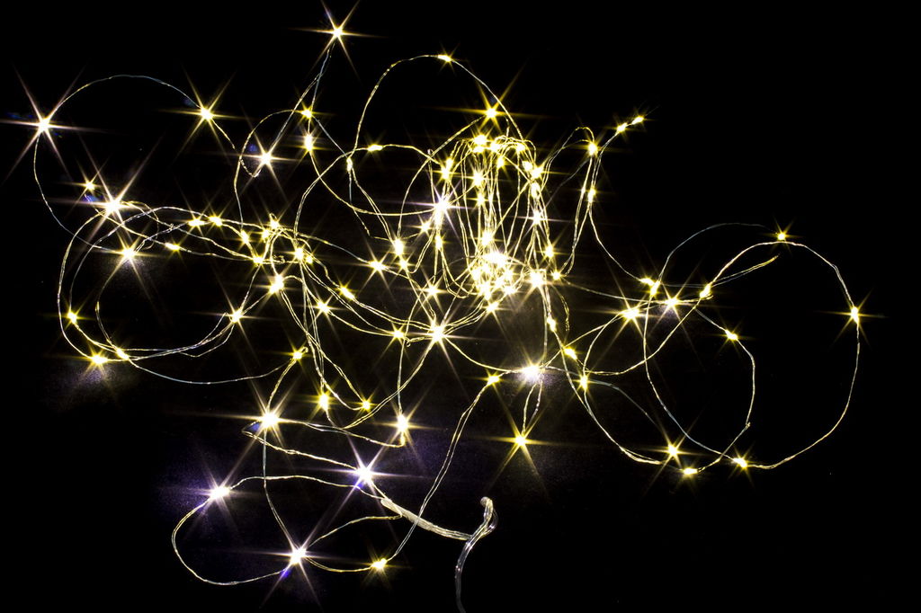 Гирлянда "Нить-роса" 50 LED, на батарейках, теплый белый