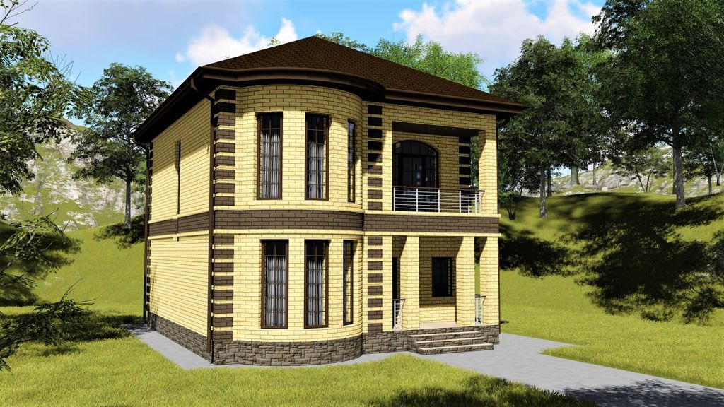 Проект красивого двухэтажного дома с простой планировкой ХИВЕР B-055