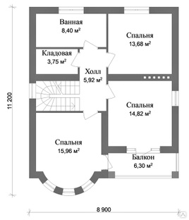 Планировка двухэтажного дома с 3 спальнями