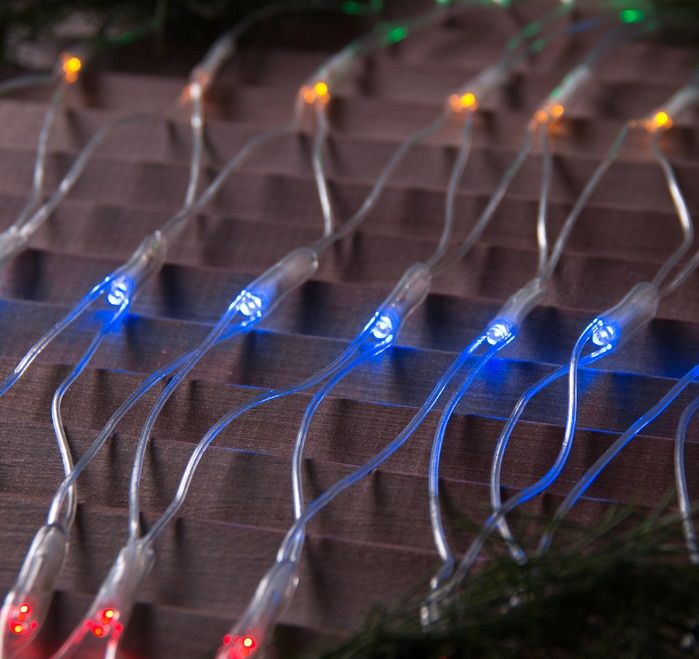 Гирлянда "Сеть" уличная УМС 2 х 1.5 м, 3W LED-192-220V, нить прозрачная